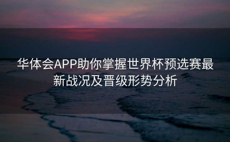 华体会APP助你掌握世界杯预选赛最新战况及晋级形势分析