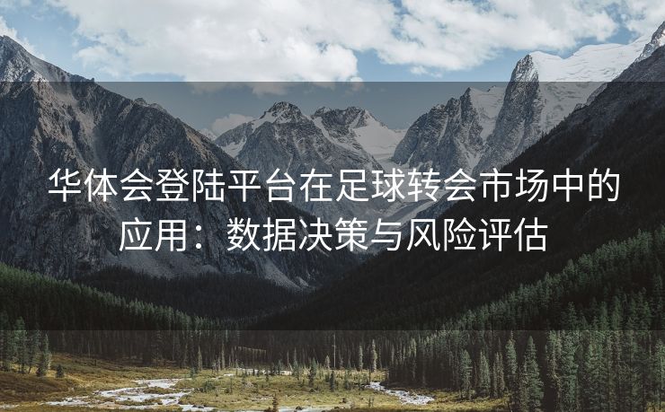华体会登陆平台在足球转会市场中的应用：数据决策与风险评估