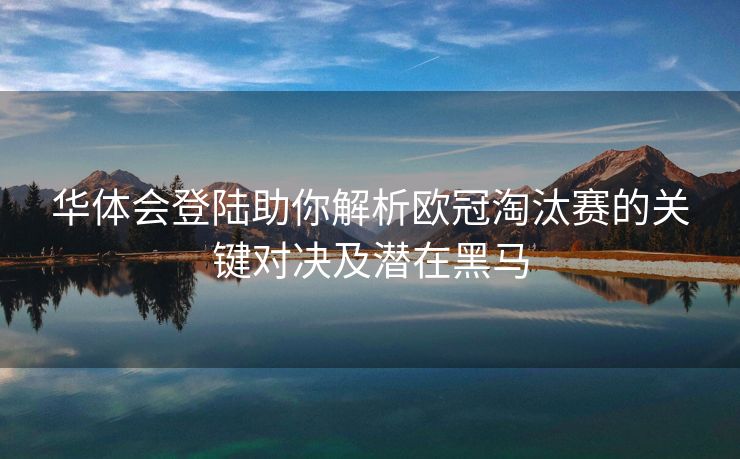 华体会登陆助你解析欧冠淘汰赛的关键对决及潜在黑马